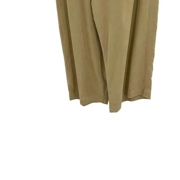 Anthropologie Blythe Wide-Leg Paperbag Pants Trouser Belted Khaki Tan Size US 14 - Picture 8 of 12